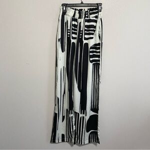 Diarrablu High Rise Printed Palazzo Noir Leer Pants Size Small